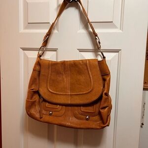 Kate Landry Tan Leather Shoulder Bag